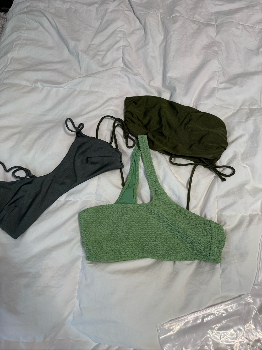 3 Green Bikini Tops